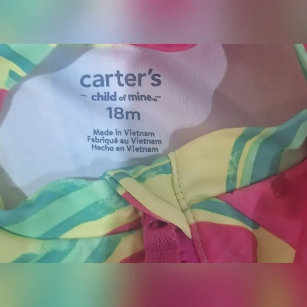 Carter's Watermelon and Strawberry Print Kids Swimsuits Sz 18m #1861